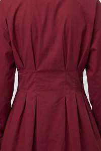 Women's Semi-Fitted Cotton Burgundy Office Blouse Burgundy Бордовый