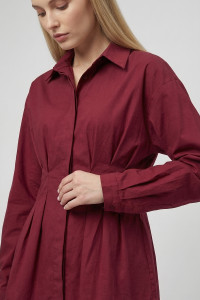 Women's Semi-Fitted Cotton Burgundy Office Blouse Burgundy Бордовый