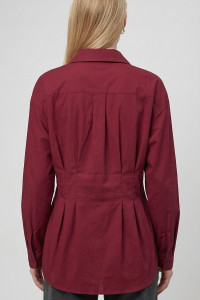 Women's Semi-Fitted Cotton Burgundy Office Blouse Burgundy Бордовый