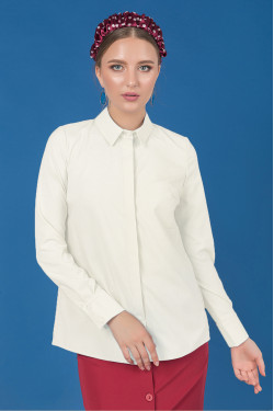 Women's basic white White blouse with long sleeves