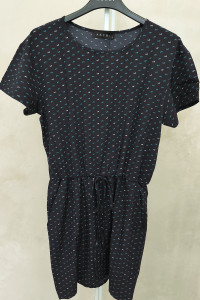 Blue airy loose-fitting dress with short Blue Синий