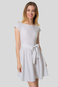 Polka dot dress White, romantic style, Софт material Белый