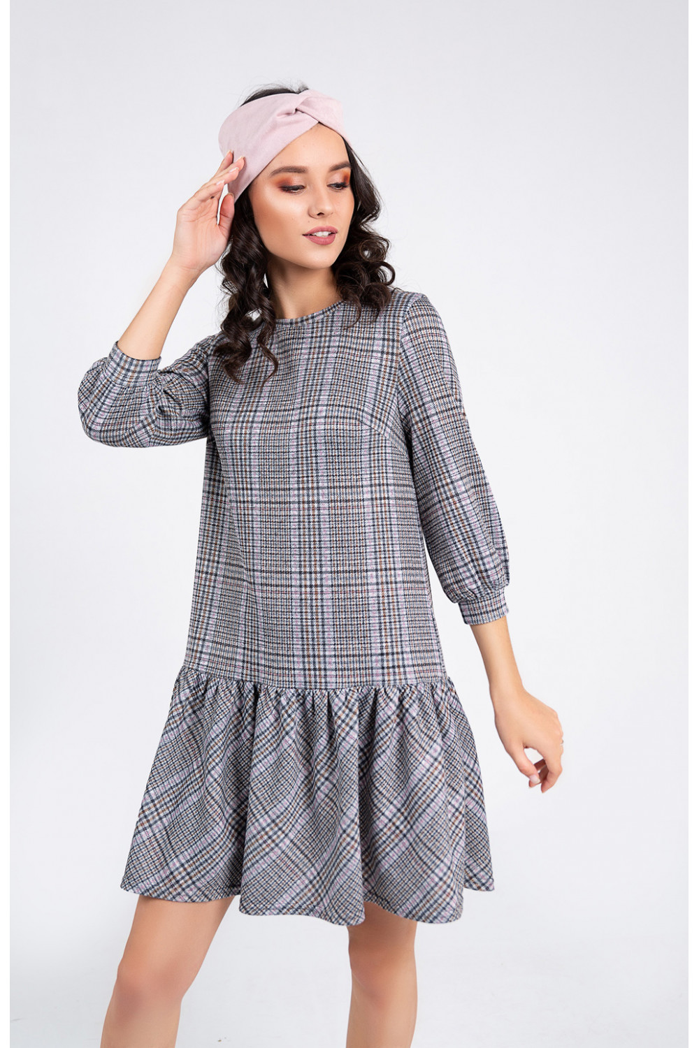 Платье 5723 Серо-розовый