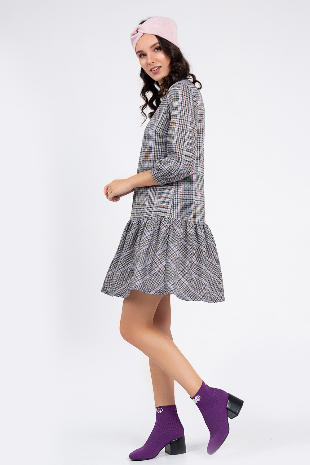 Платье 5723 Серо-розовый