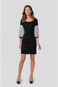Платье 5750 Черный-серебро