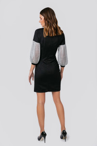 Платье 5750 Черный-серебро