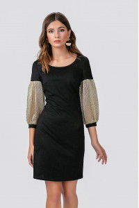 Платье 5750 Черный-золото