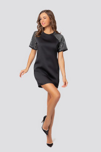 Платье 5762 Черный-серебро