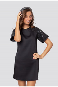 Платье 5762 Черный блестящий