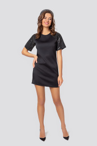 Платье 5762 Черный блестящий