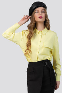 Citric basic viscose blouse for the office Лимонный