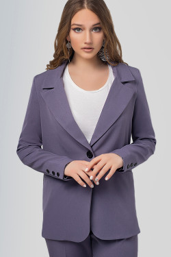 Women's straight-cut blazer in grape-colored suiting fabric . Grape.
