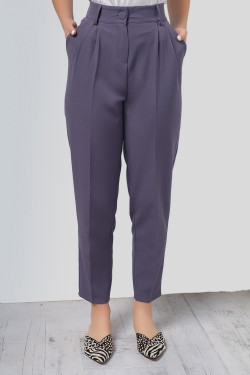 Women's high-waisted office trousers Grape color