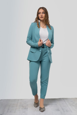 Straight-cut mint green jacket for a Casual spring look.