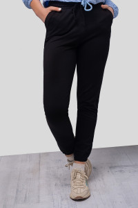 Повсякденні спортивні штани чорного кольору з двошарового трикотажу . Чорний Черный