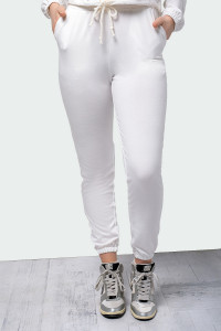 Pantalon de sport en molleton double, couleur lait, avec poches. Lactique . Молочный