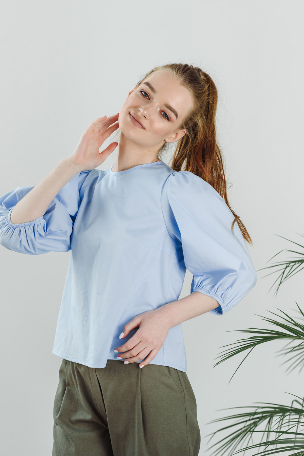 Блуза 5844 Серо-голубой