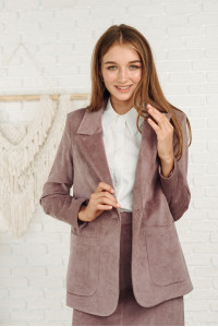 Women's straight-cut velvet blazer in freesia, in Milling Фрезовый