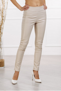 Cream-colored high-waisted faux suede leggings. Cream.