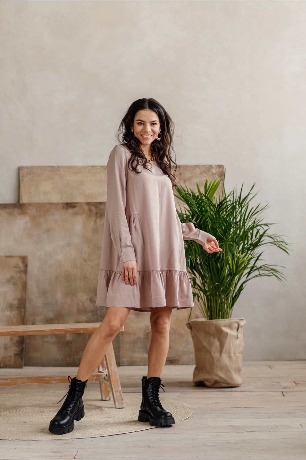 Платье 6011 Светло-бежевый