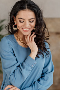 Платье 6011 Серо-голубой