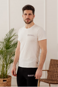 Men's cotton t-shirt with a Lactic -colored inscription Молочный