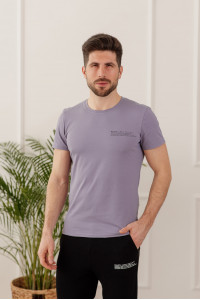 Men's cotton T-shirt with a grape-colored inscription . Grape. Виноградный