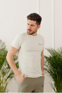 Мужская футболка из коттона с надписью фисташкового цвета Фисташковый Фисташковый