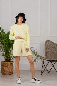 Lime colored Двухнитка fleece Sporty with shorts Лайм