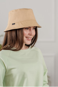 Beige cotton bucket hat in a Street style for spring Бежевый