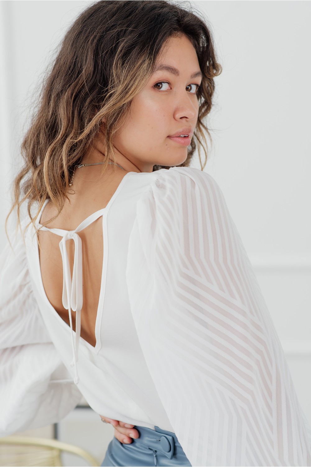 Блуза 6113 Молочный