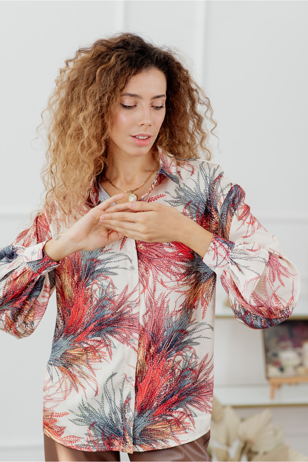 Блуза 6114 Кремовый