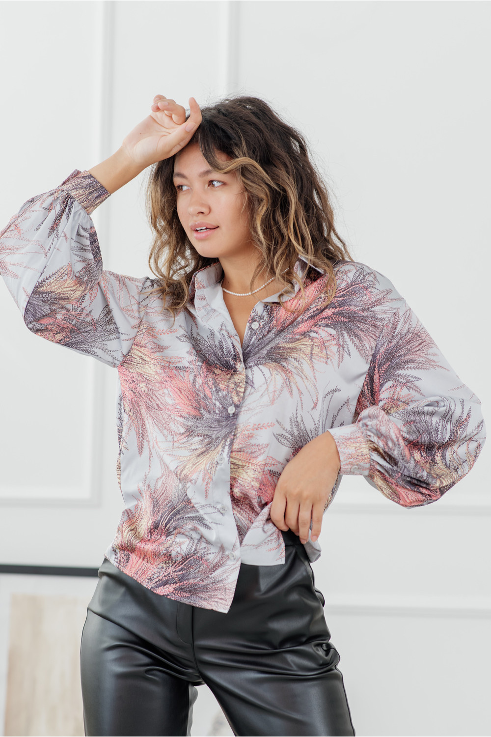 Блуза 6114 Серо-голубой