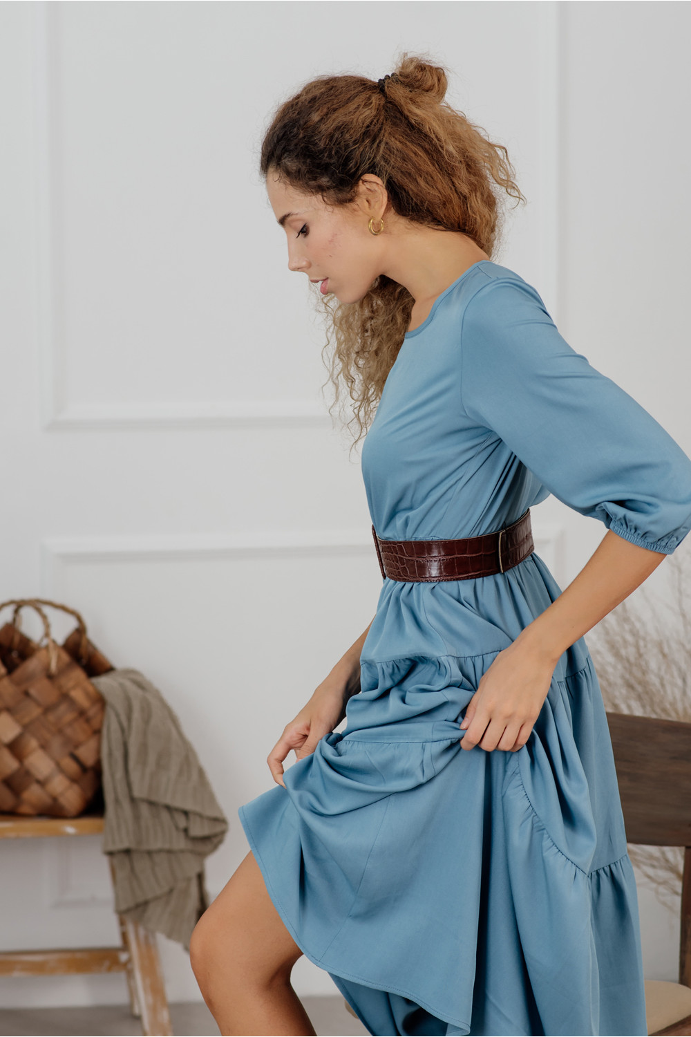 Платье 6129 Серо-голубой