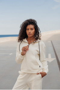 Ivory lacoste hooded zip-up sweatshirt Ivory Айвори