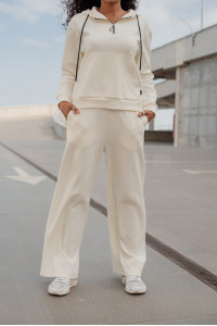 Pantalon de sport beige pour femme, couleur ivoire, en tissu Lacoste. Ivoire Айвори