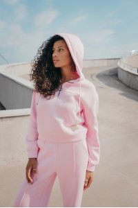 Bubblegum pink fleece cropped din sweatshirt гам