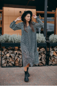 Платье 6115 Черный-белый