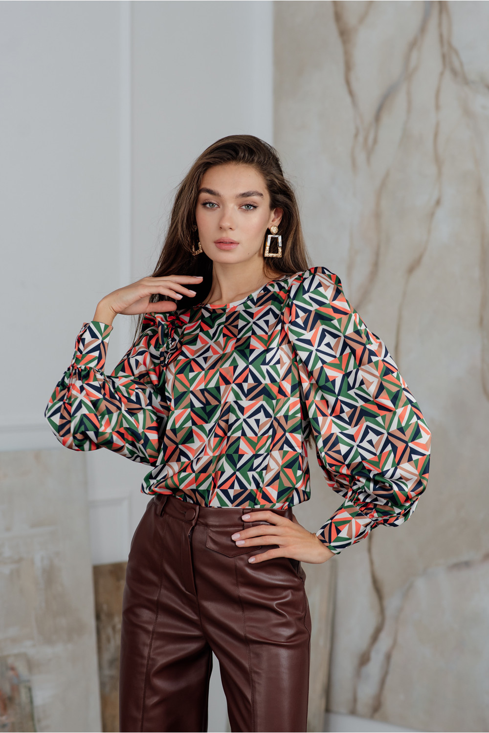 Блуза 6155 Зеленый