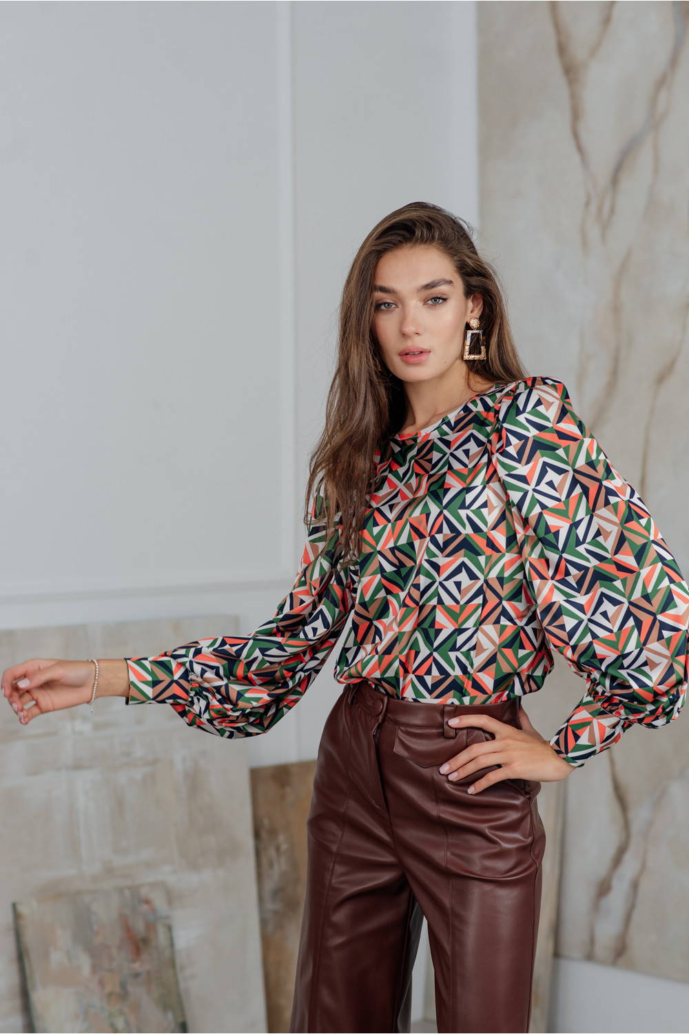 Блуза 6155 Зеленый