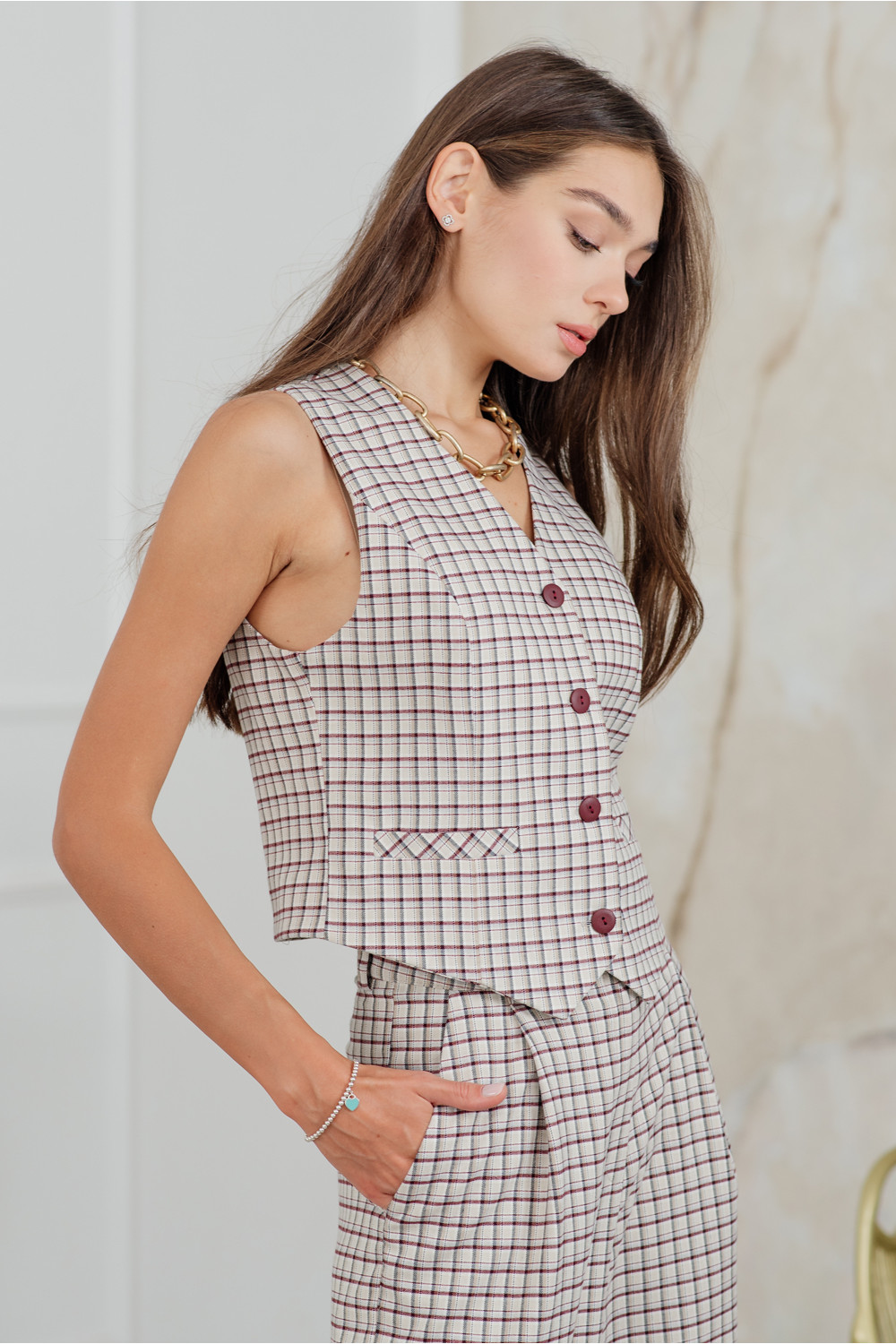 Жилет 6156 Бежевый