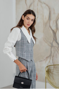 Жилет 6156 Серо-розовый