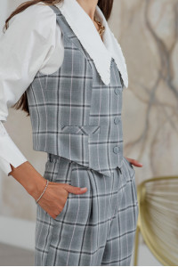 Жилет 6156 Серо-розовый