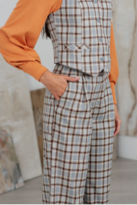 Жилет 6156 Серо-бежевый