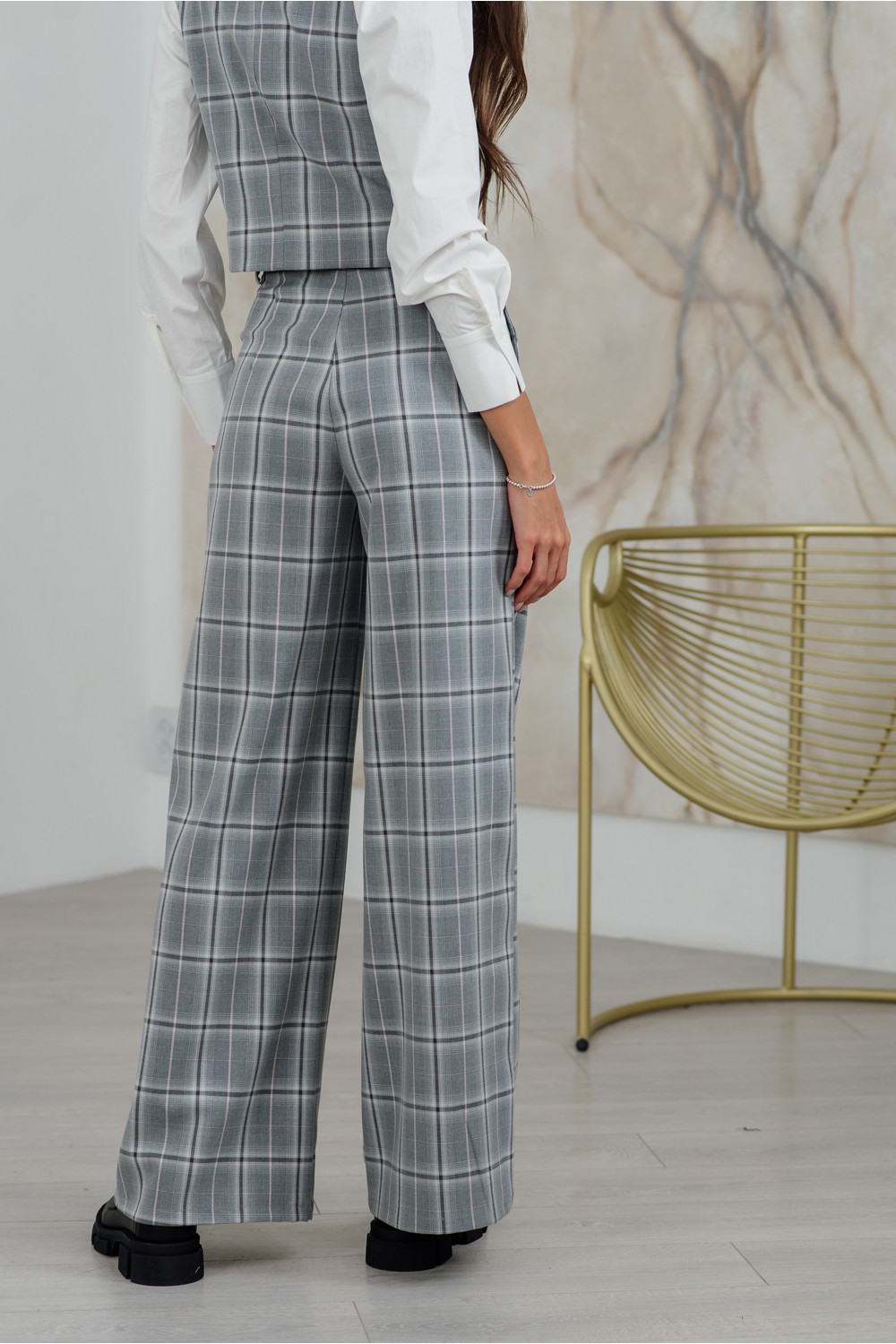 Брюки 6157 Серо-розовый