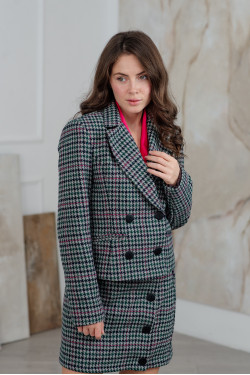 Women's Grey tweed jacket with buttons