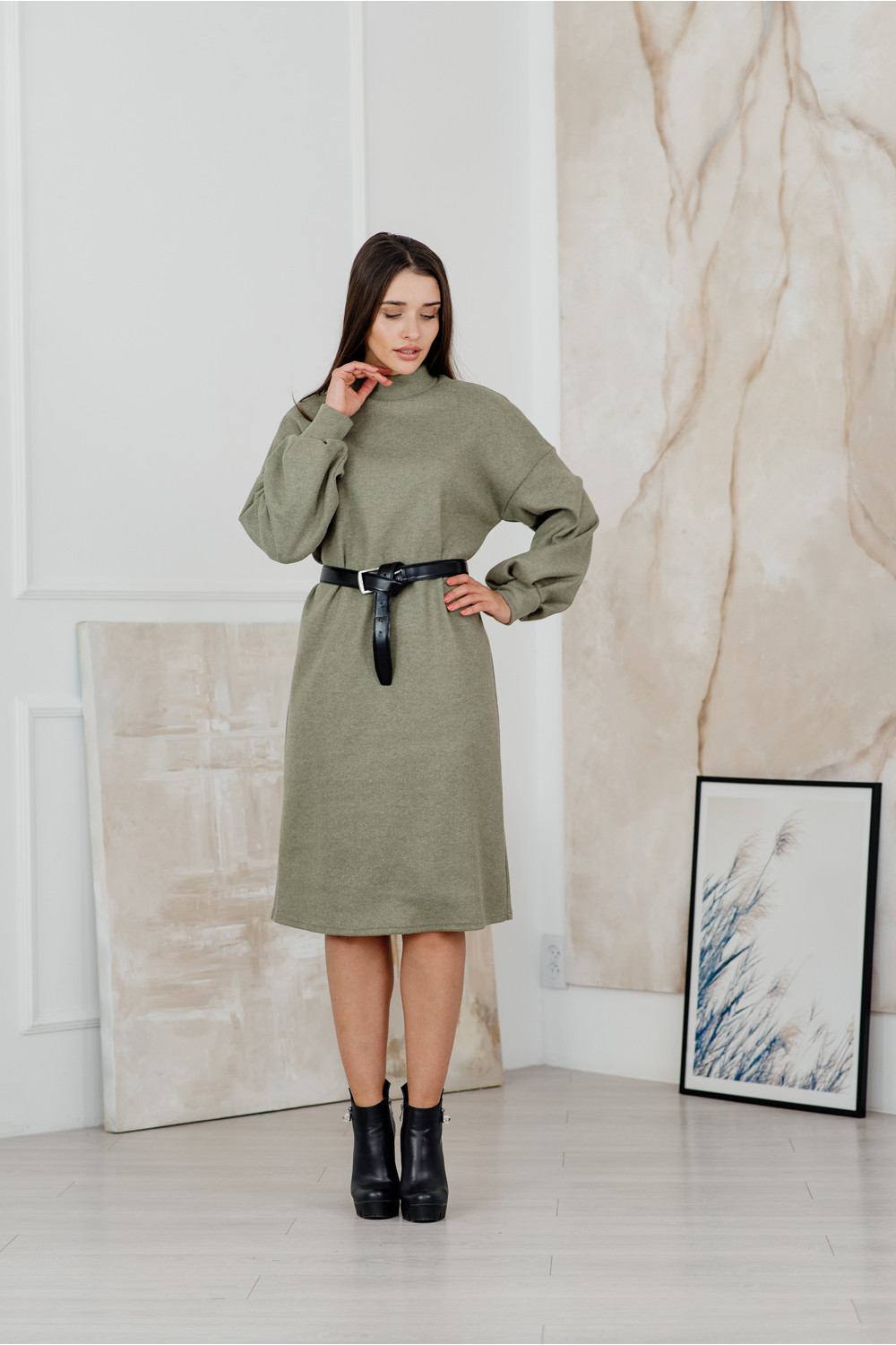 Платье 6141 Оливковый