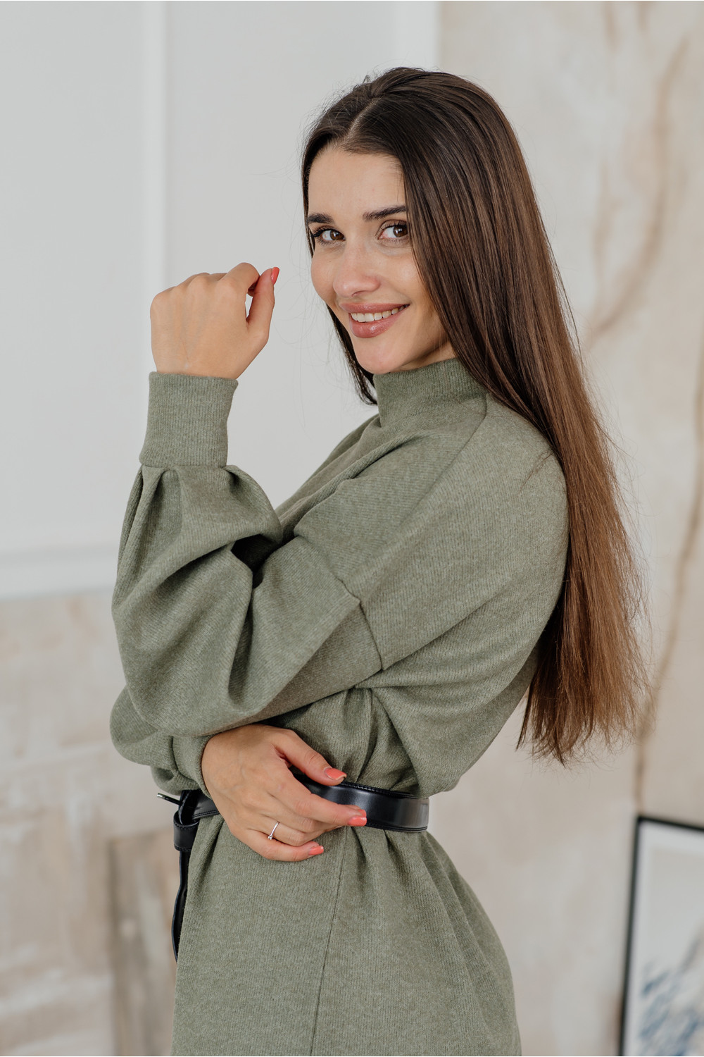 Платье 6141 Оливковый