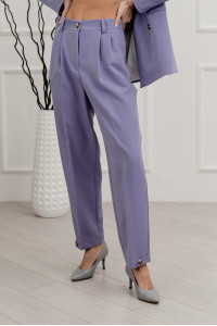 Брюки женские офисные лиловые из костюмной ткани со стрелками Лиловый Лиловый
