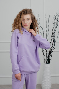 Свитшот-худи с капюшоном из трехнитки лиловый Лиловый